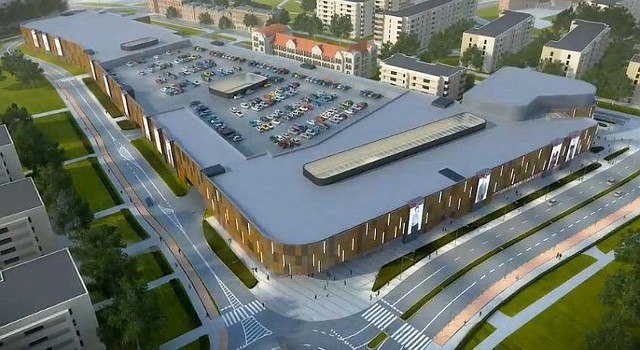 Ciąg dalszy sporu  o drogę wokół galerii widmo w GłogowieTak ma wyglądać galeria z nową drogą (od lewej)