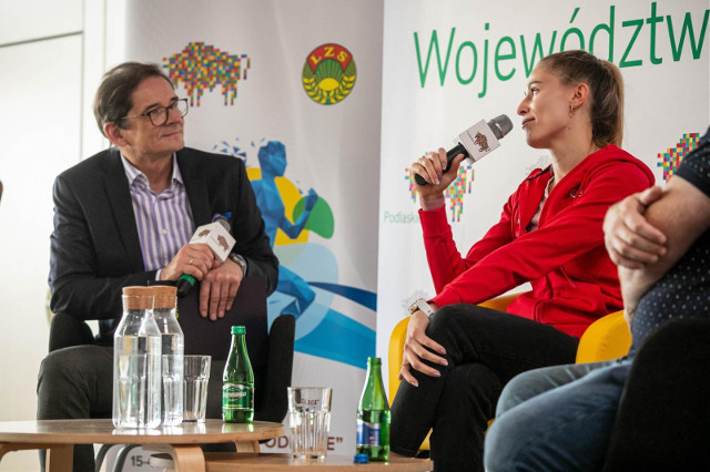 Adepci królowej sportu Podlasia Białystok spotkali się z Natalią Kaczmarek i trenerem Markiem Rożejem