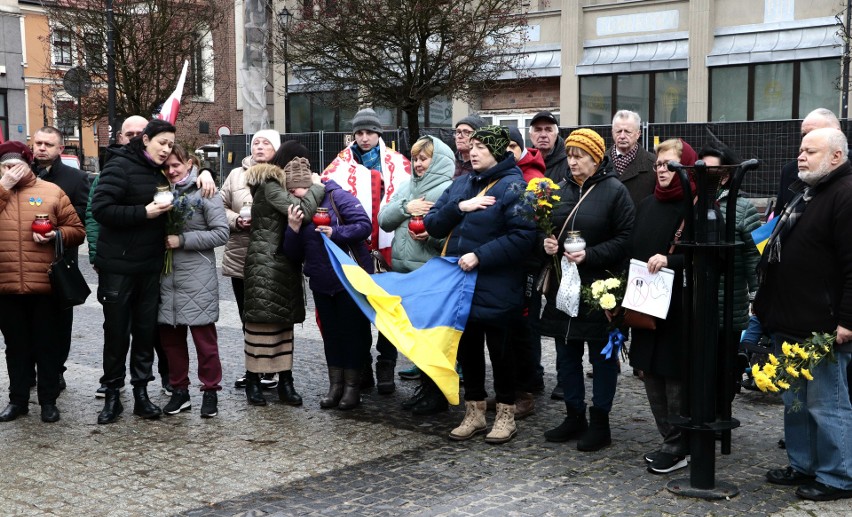 Tak było na wiecu "Solidarni z Ukrainą" w Grudziądzu,
