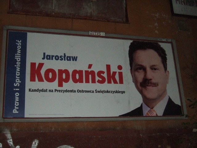 Na prezydenta Ostrowca kandyduje Jarosław Piotr Kopański, ale twarz na billboardzie należy do kandydata z Klimontowa.