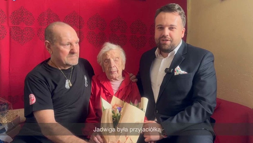 Jadwiga Farafoszyn z synem Januszem i prezydentem...