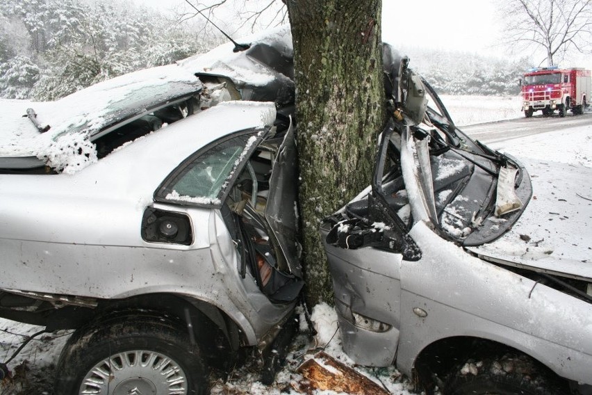 Citroen uderzył w drzewo. 18-letni kierowca umarł w...