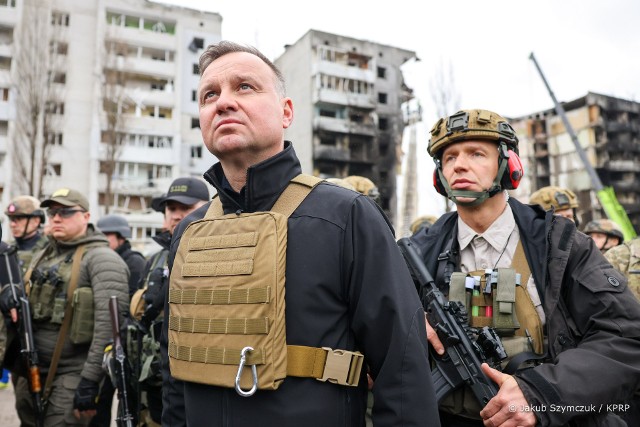 Andrzej Duda podczas pierwszej wizyty w Kijowie. Na własne oczy widział wojenne zniszczenia