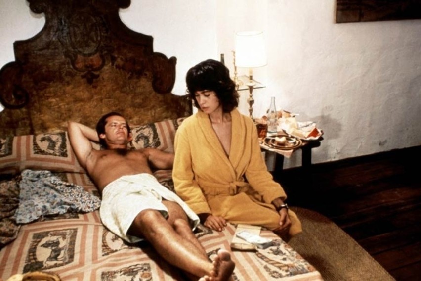 Jack Nicholson i Maria Schneider w filmie "Zawód: Reporter"...