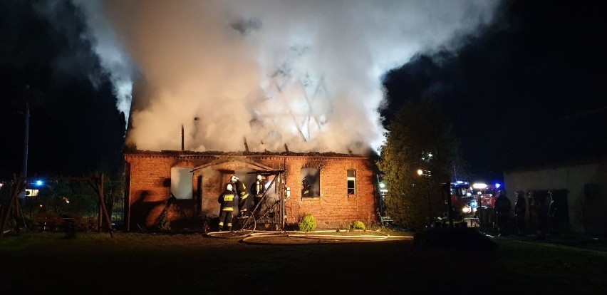 Pożar domu w Brodach Pomorskich koło Gniewa, 12.05.2019