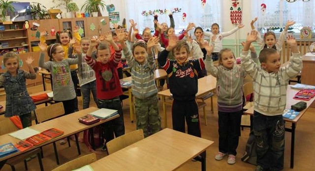 Najsympatyczniejsze pierwszaki w powiecie nie kryją radości z wygranej.