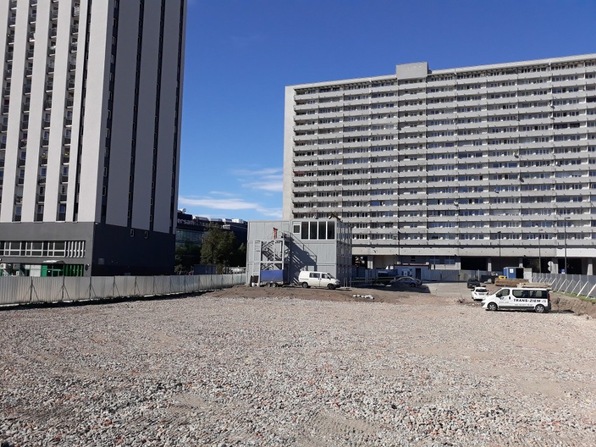 Plac budowy hotelu Puro w Katowicach 1.10.2019