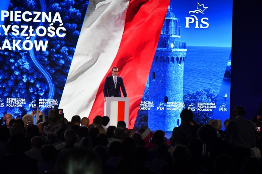 Premier Mateusz Morawiecki podczas konwencji PiS w Końskich