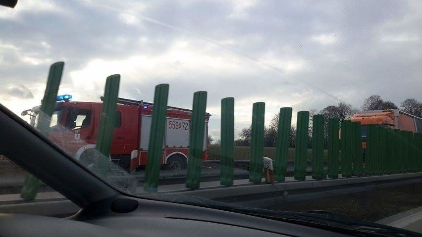 Pożar ciężarówki. Autostrada A4 była zablokowana