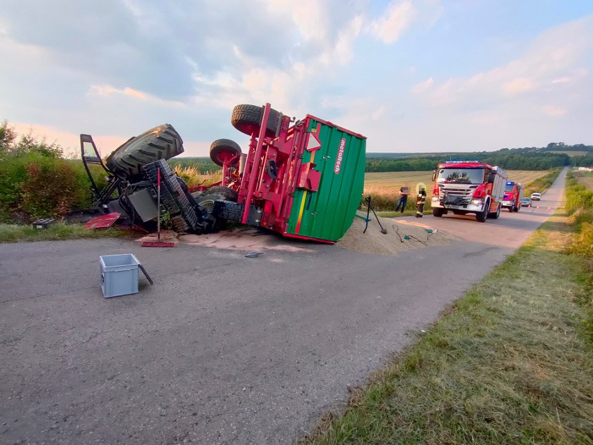 Wypadek ciągnika w Wysokiej