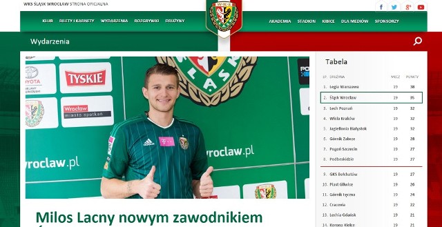 Milos Lacny podpisał kontrakt ze Śląskiem Wrocław
