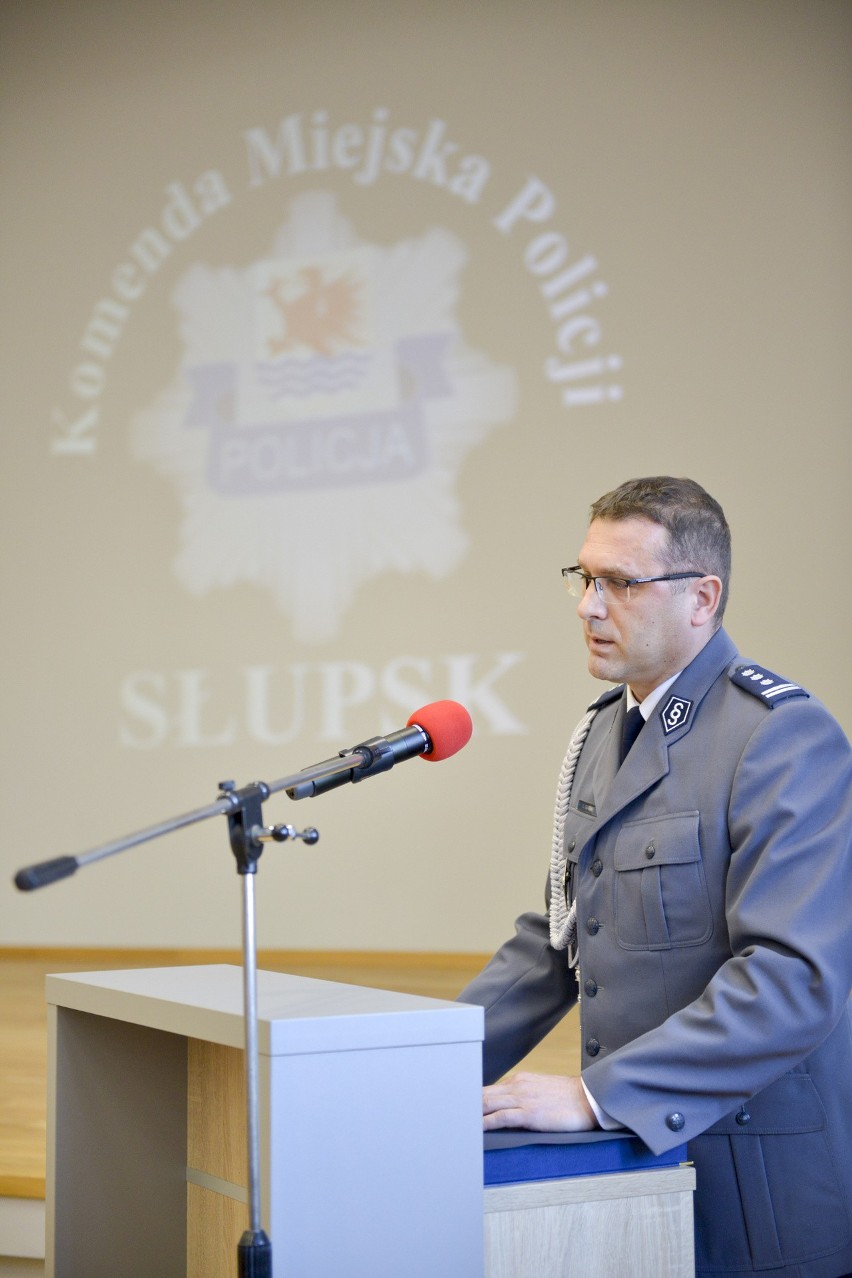 Inspektor Leszek Gurski pożegnał się ze służbą w Słupsku....