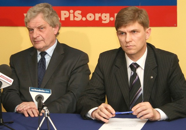 Zbigniew Wasserman (z lewej) oraz Krzysztof Sońta świeżo upieczony kandydat na posła Parlamentu Europejskiego