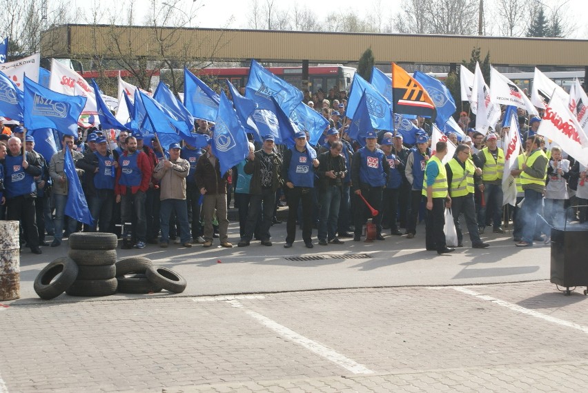 Accelor Mittal Poland pikieta pracowników