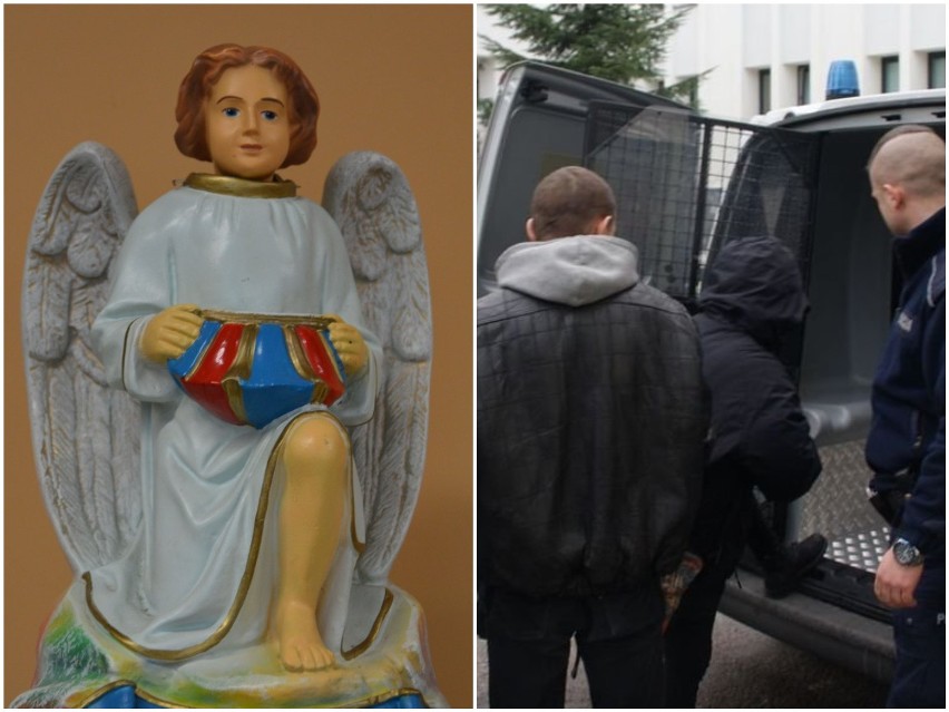 Kradzież aniołka z datkami z szopki w Biłgoraju. Sprawcy ukryli się w zaułku