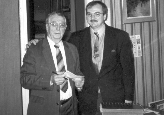 Mer Fernand Cuvellier i Krzysztof Kowalczuk (z prawej) w latach 90.