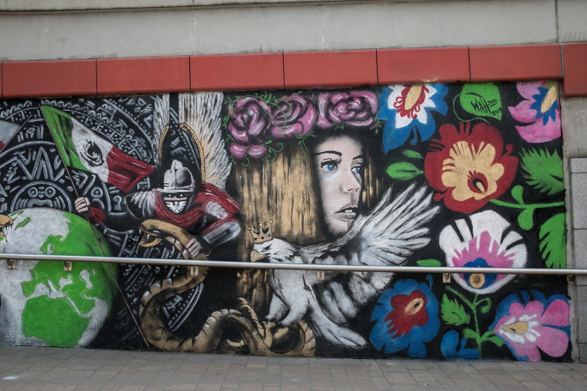 Kraków. Polsko-meksykański mural przy rondzie Mogilskim [ZDJĘCIA]