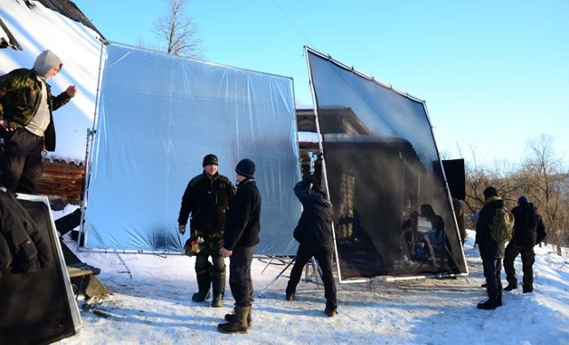 Zdjęcie z planu zdjęciowego do filmu "Na granicy".