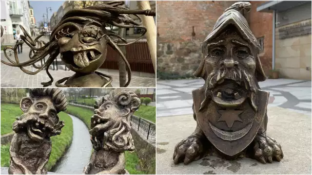 Figurki maszkaronów już zostały zainstalowane w kilkunastu miejscach centrum Tarnowa