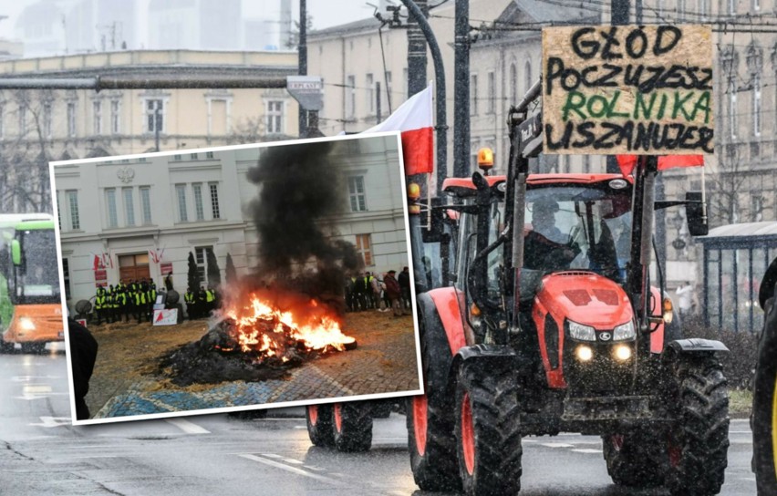 Strajk rolników w Bydgoszczy. Centrum miasta zostało zablokowane, policja użyła gazu