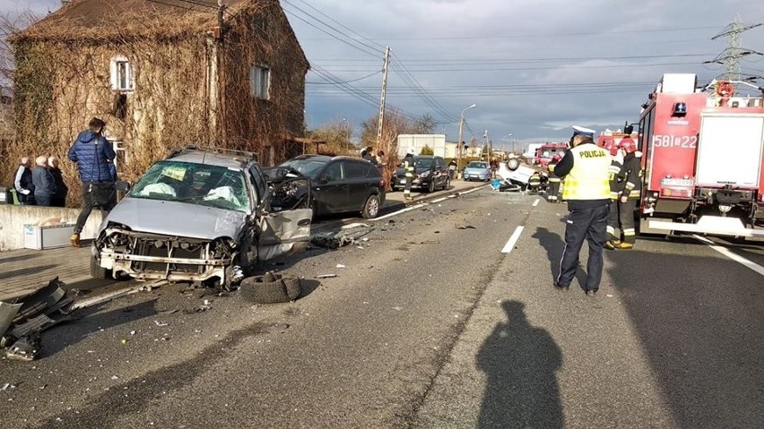 Wypadek na DK 44 w Mikołowie 05.03.2019