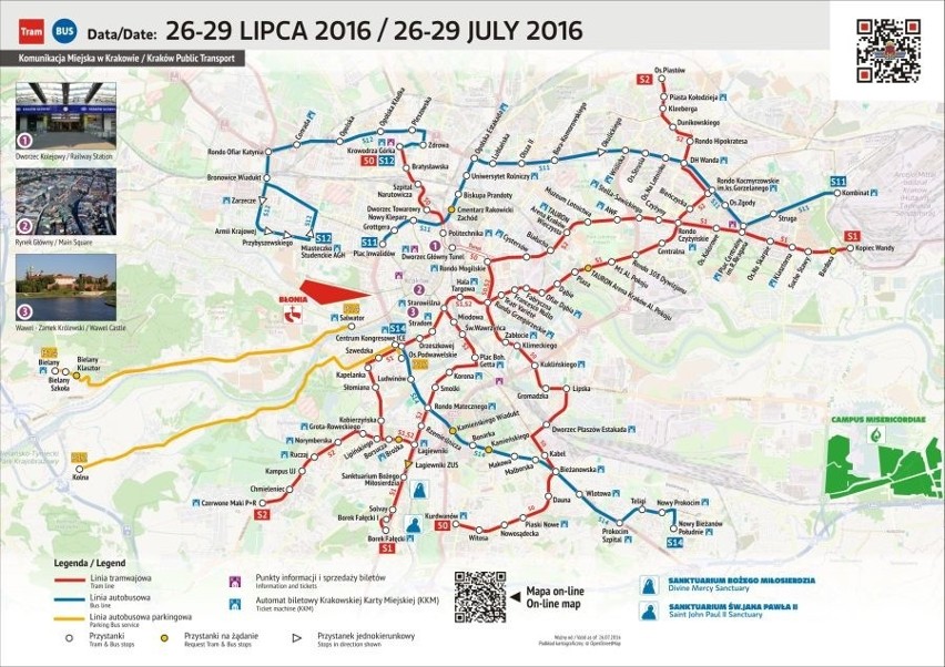 Światowe Dni Młodzieży w Krakowie: komunikacja na piątek - 29 lipca