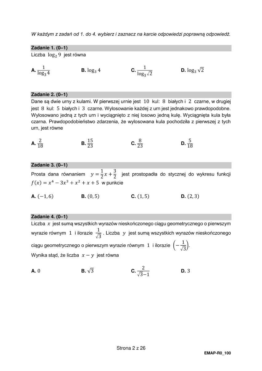 Matura próbna matematyka poziom rozszerzony arkusze....