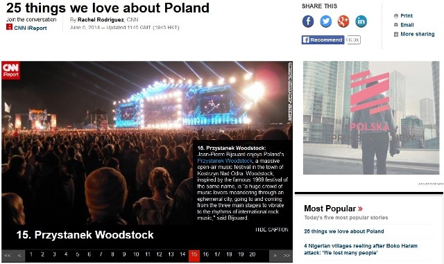 Telewizja CNN uznała, że Przystanek Woodstock jest jedną z 25 rzeczy, za które ludzie najbardziej kochają Polskę.