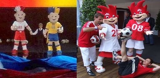 Po lewej maskotki mistrzostw Europy 2012, po prawej maskotki Euro 2008. Czy nie są podobne?