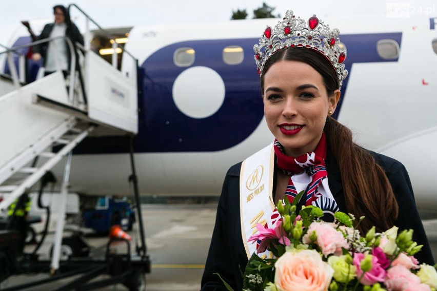 Miss Polski 2018 - Olga Buława ze Świnoujścia - na lotnisku w Goleniowie [ZDJĘCIA]