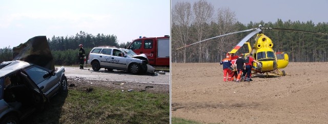 Kierowcę toyoty w ciężkim stanie, nieprzytomnego przetransportowano śmigłowcem do szpitala w Białymstoku.