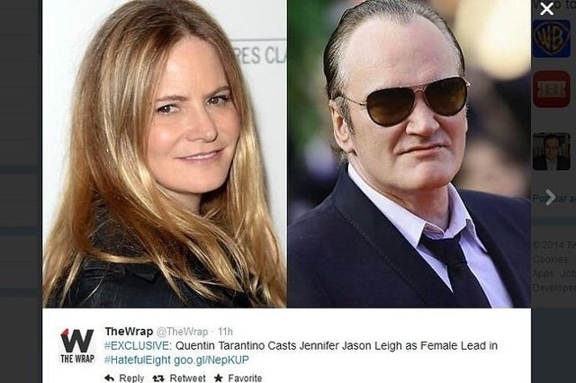 Jennifer Jason Leigh zagra w nowym filmie Quentina Tarantino (fot. screen z Twitter.com)