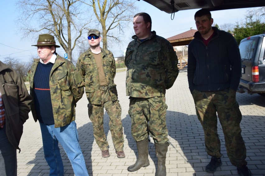 Kuropatwy wyfrunęły z kartonu i rozbiegły po polu. - Będą...