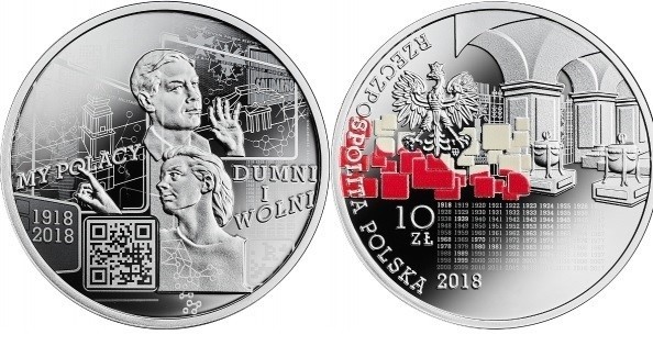 Narodowy Bank Polski wprowadził do obiegu srebrną monetę...