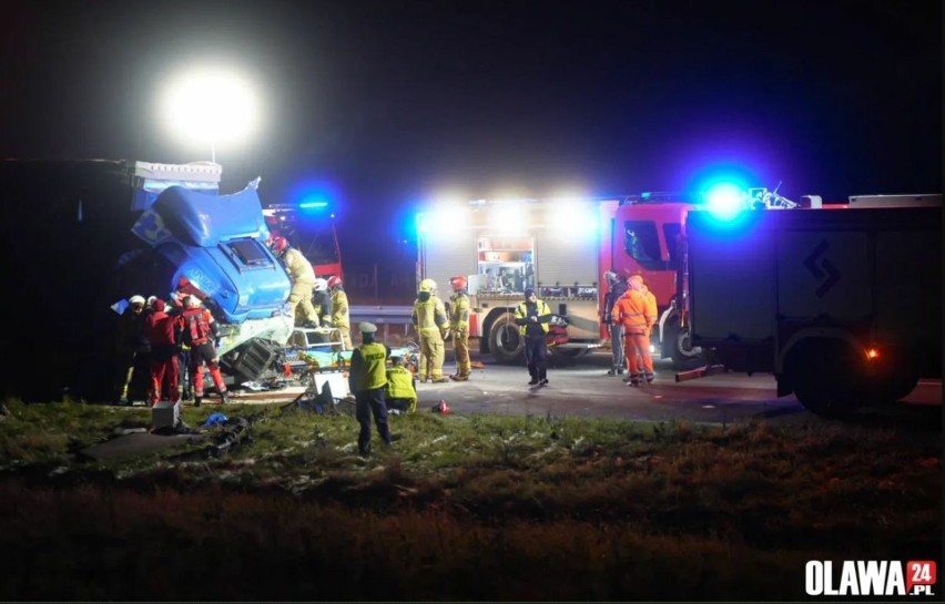 Wypadek na autostradzie A4 pod Wrocławiem 27.11.2023