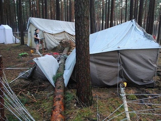 Drzewo spadło na namiot i zabiło przebywającą w nim harcerkę.