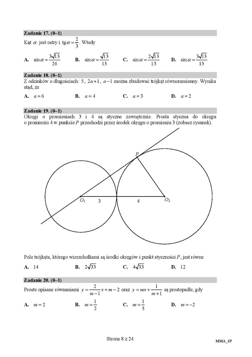 Matura 2016: Matematyka poziom podstawowy [ODPOWIEDZI,...