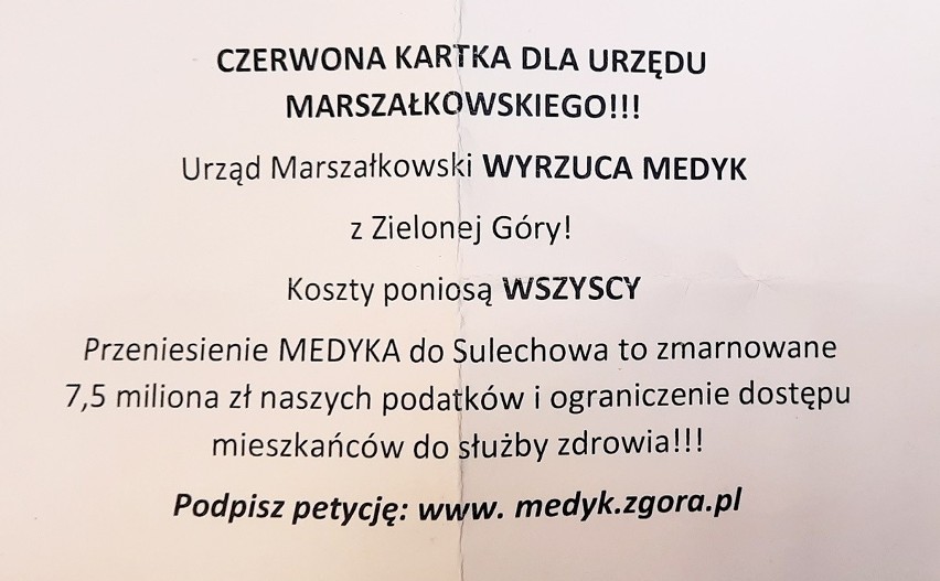 Protest przeciwko przeniesieniu CKZiU "Medyk" z Zielonej...