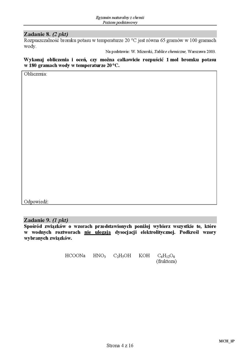 Stara matura 2016: Chemia podstawowa [ODPOWIEDZI, ARKUSZ...