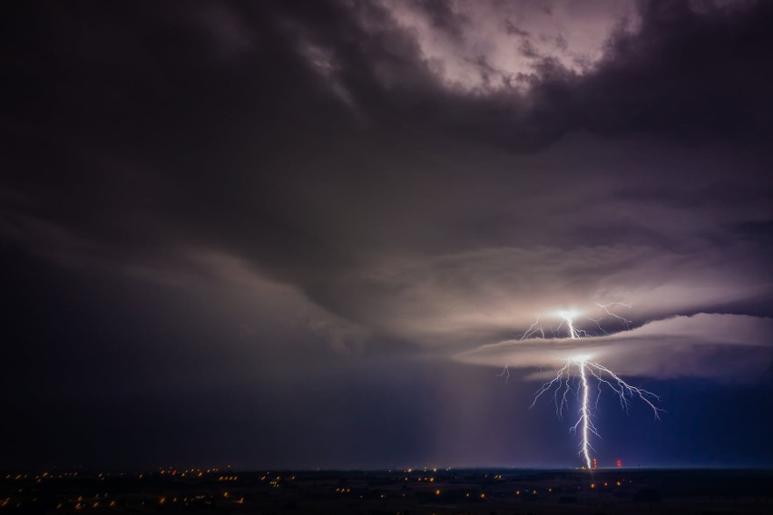 Nocna burza nad powiatem staszowskim