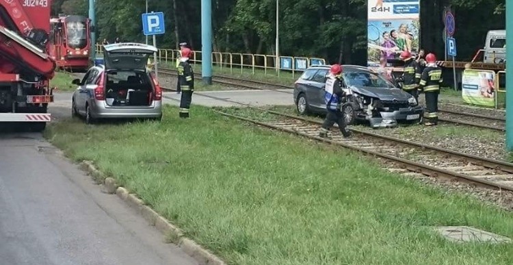 Wypadek tramwajowy w Katowicach.