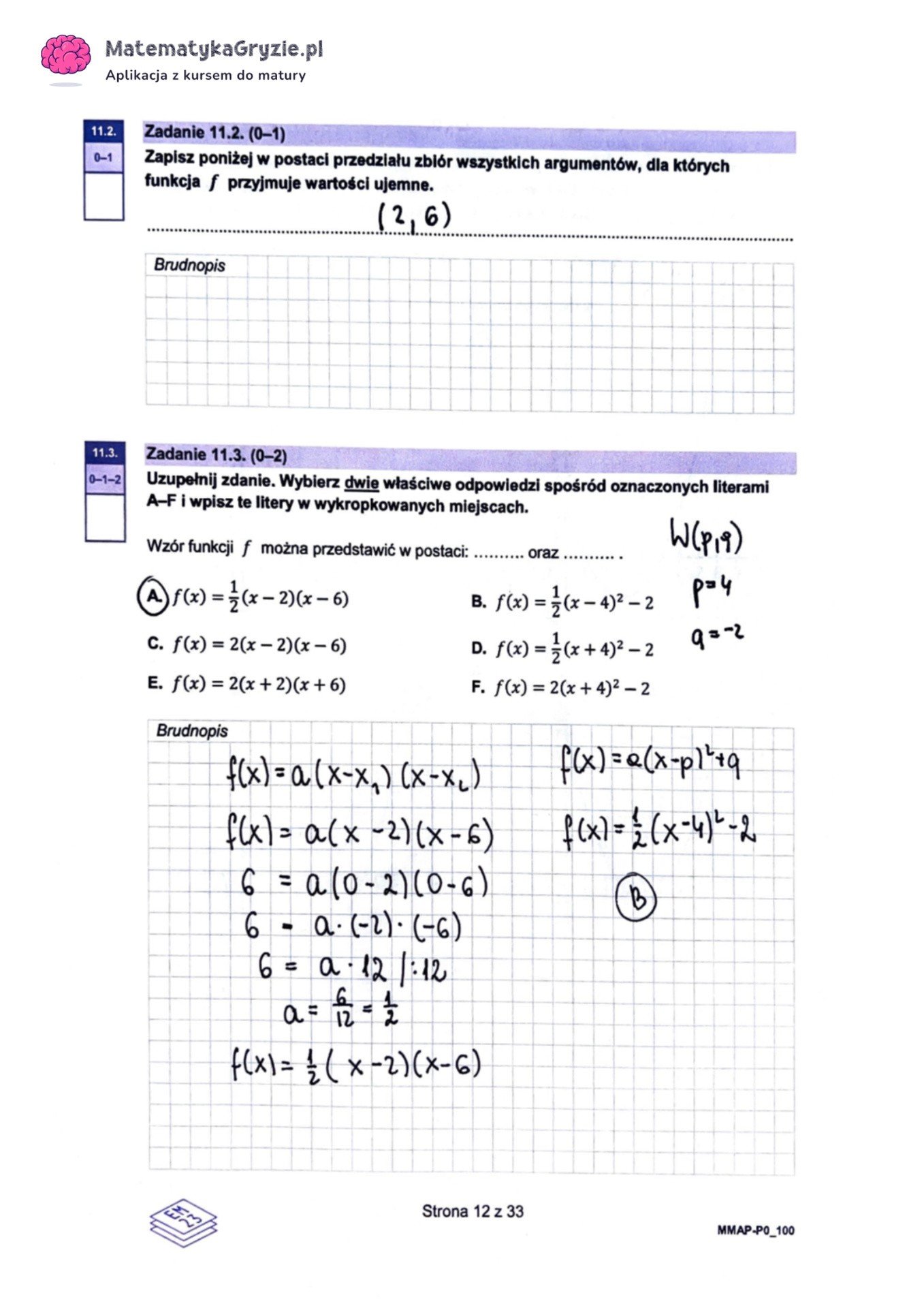 ZADANIE 11 - arkusz CKE i odpowiedzi do matury próbnej z matematyki