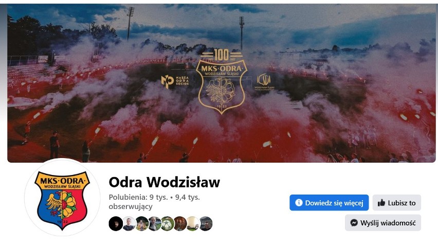 24. miejsce: Odra Wodzisław - 9.000 osób lubi na Facebooku,...