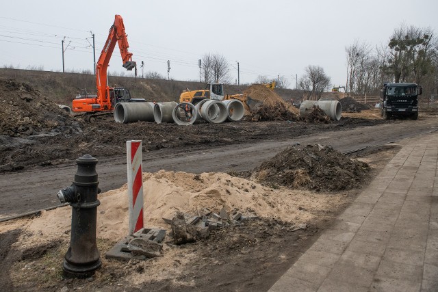 Ul. Św. Wawrzyńca w budowie - odcinek przy Żeromskiego i Niestachowskiej