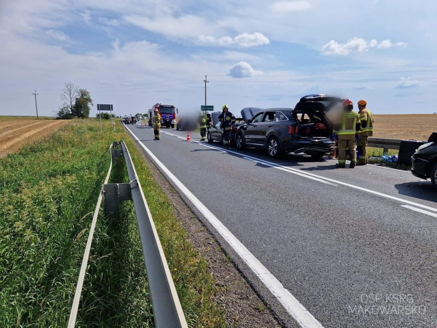 Zderzenie czterech aut na DK nr 25 w Buszkowie w powiecie bydgoskim [zdjęcia]