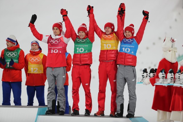 Kamil Stoch, Dawid Kubacki, Stefan Hula i Maciej Kot zajęli 3. miejsce w Pjongczangu w drużynowym konkursie skoków