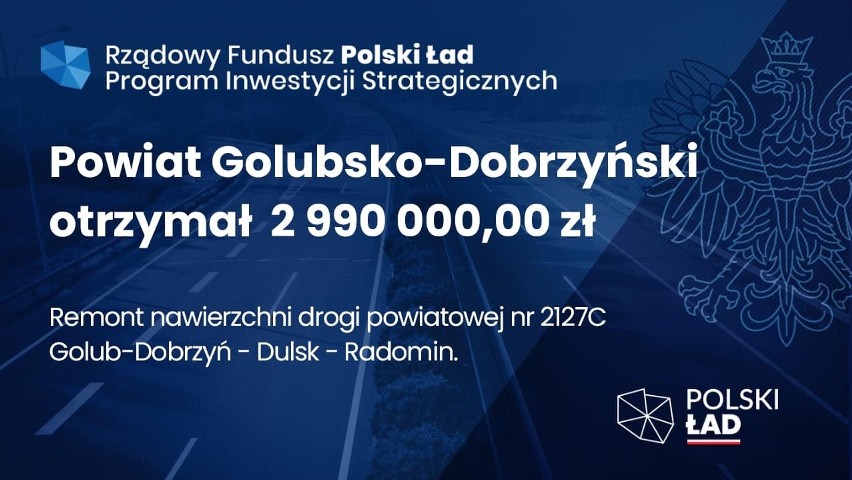 Powiat golubsko-dobrzyński na remont nawierzchni drogi...