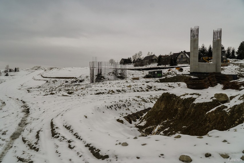 Budowa nowej zakopianki. Roboty na odcinku Rdzawka-Nowy Targ idą pełną parą [ZDJĘCIA Z PLACU BUDOWY] 9.04.2021