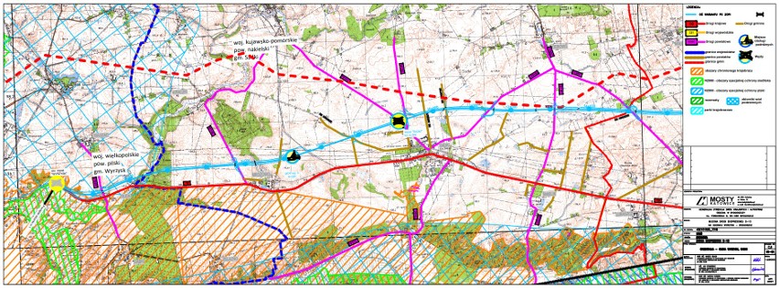 Mapa przyszłej drogi S10 Wyrzysk - Bydgoszcz