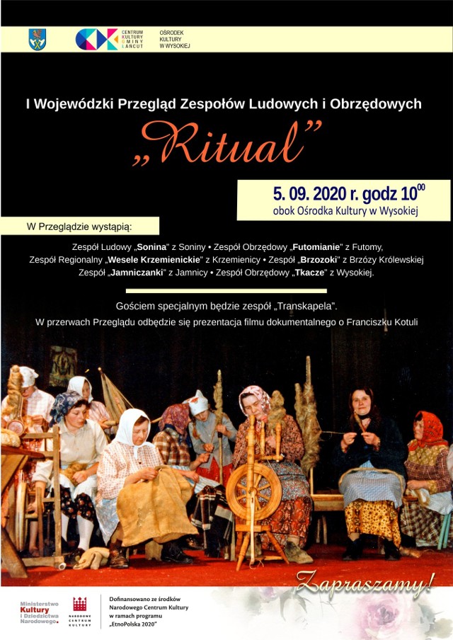Wojewódzki Przegląd Zespołów Ludowych i Obrzędowych "Ritual" odbędzie się 5 września w Ośrodku Kultury w Wysokiej